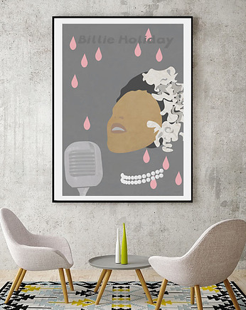 Billie Holiday Jazz - plakat fine art, minimalmill