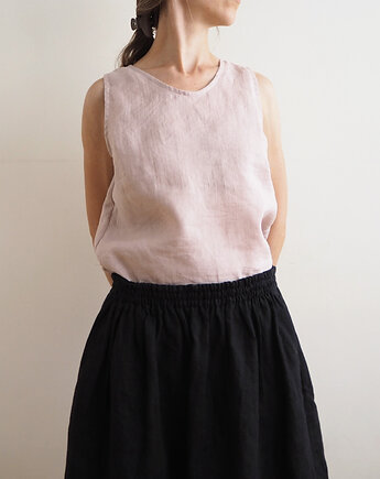 Top lniany 100%, old rose, madebyjokpa