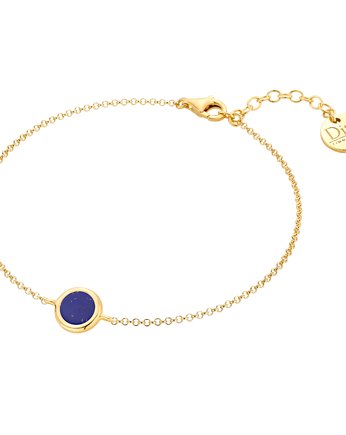 Bransoletka srebrna pozłacana lapis lazuli, OSOBY - Prezent dla Dziewczyny