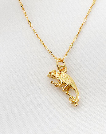 Naszyjnik z  kameleonem, kameleon, jaszczurka, Anemon Atelier