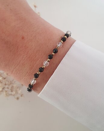 Bransoletka z turmalinem i kryształem, LEI handmade 