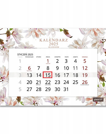 Kalendarz Ścienny Pojedynczy 2025 Blossom A4, Planerum