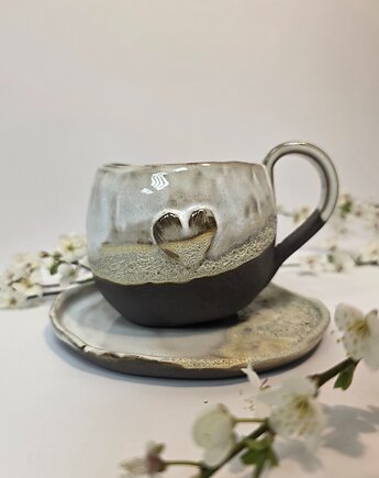 Unikatowa zestaw ślubny z  paterą "Dotyk Ziemi ", AM Natural Home Pracownia Ceramiczna