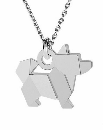 Naszyjnik PIES ORIGAMI- srebro 925, ISSI Jewelry