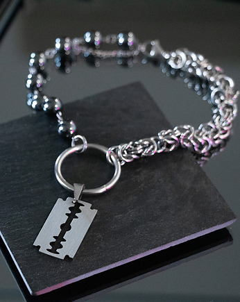 Chainmail goth style * Dark Razor Choker * stal nierdzewna, youcore.exe
