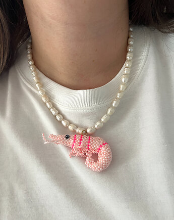 Różowa krewetka i perły, Juicy Beads