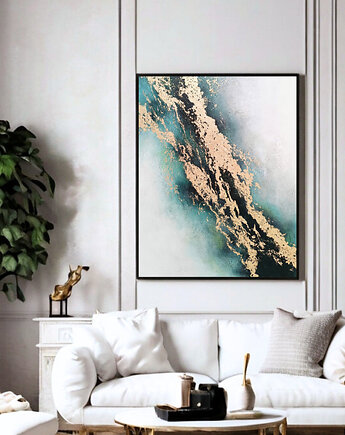 BLASK NATURY  Ręcznie malowany obraz ze złotem 100x70 cm, Anna Jatczak Art