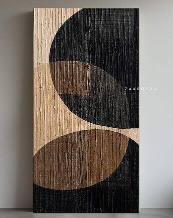 ZAKROCKA ATELIER obrazy do salonu modernistyczne 80x160cm -  MARRONES, art and texture