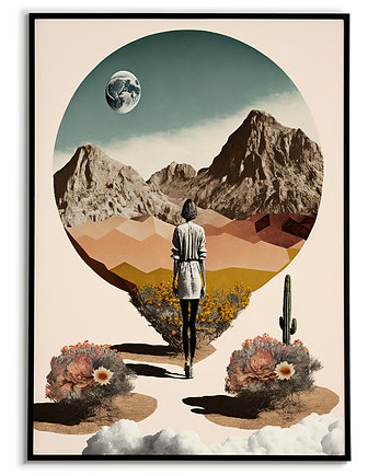 Plakat kolaż głowa "Letnia podróż", Bajkowe Obrazki