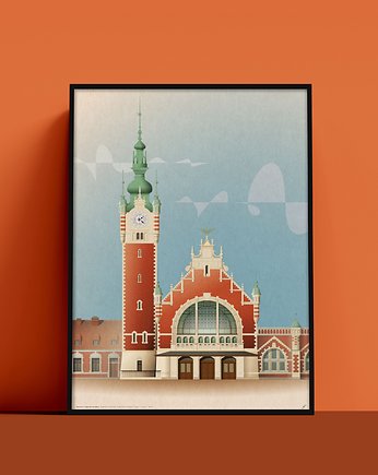 Plakat Dworzec Gdańsk Główny, PKP, Konrad Kunc