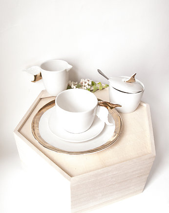 Porcelanowa Cukiernica Ze Skrzydełkiem, Pangzi Ceramics