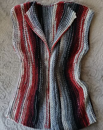 Długa Kamizelka Boho Red Gray Black XL/XL/XXL/XXXL, Majka