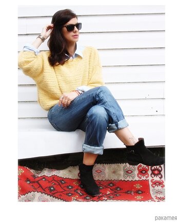Sweter handmade z wełną  moher, Mademoiselle Patrini