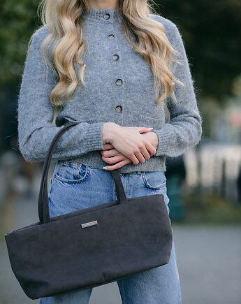 Brunatna MINI TOTE z nubuku tapicerskiego, Karolina Audycka