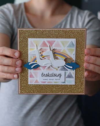 Kartka ślubna z jednorożcami, papierkarnia