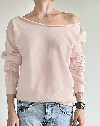 Ciepły jasny róż bluza cięta, ONE MUG A DAY