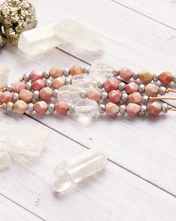 Rodonit, kryształ górski, hematyt - oczyszczenie, kaktusia