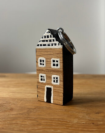 Domek, brelok dębowy wysoki 3, Sova manufaktura