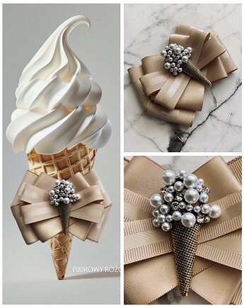 Letnia Nowość Brosza z Lodem z pereł Hit, Pudrowy Różowy