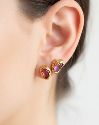 Kolczyki Sztyfty Opal Różowy, TulipBIJOU