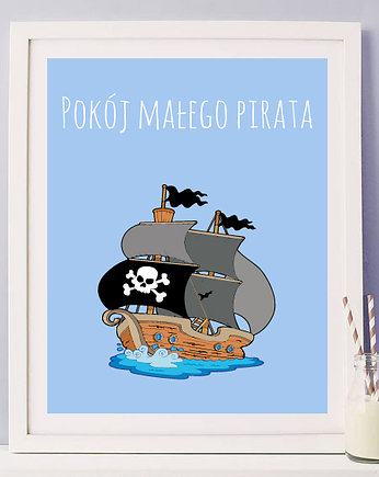 plakat pokój małego pirata (niebieski), MUKI design