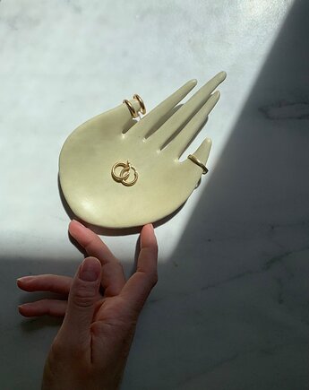 Ceramiczna Łapka Dłoń Podstawka na Palo Santo Biżuterię Pastelowy Żółty, Maison Fragile