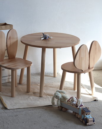 Krzesełka woody + stolik okrągły  komplet, OSOBY - Prezent dla dziecka