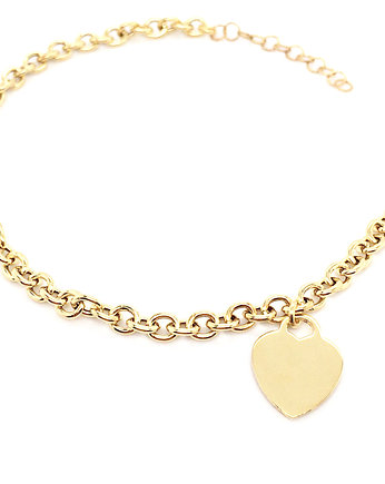 Pozłacana bransoletka z sercem pr. 925, VENA Jewellery