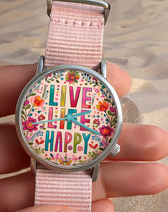 Live Life Happy - Spring Zegarek HANDMADE, Makaliboo