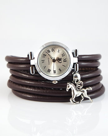 Zegarek, bransoletka - Brązowy - Koń, yenoo