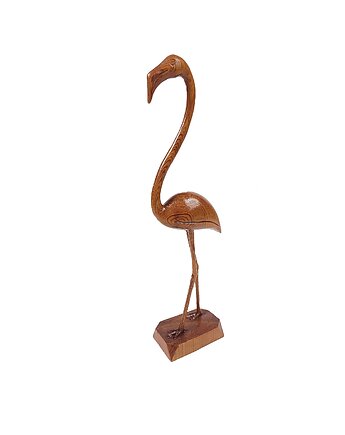 Drewniana figurka flaminga z lat 70., Think Modern