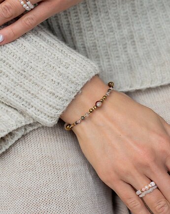 Bransoletka z Mokaitem i Jasnym Agatem, w hand works