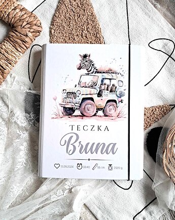 TECZKA ZEBRA z metryczką, prezent na roczek, narodziny, Chrzest, LOO LOO DREAM