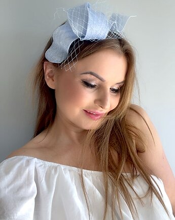 Fascynator  NOEMI pastelowy BŁĘKIT  oraz inne kolory, MONIKA SAXTON LUXURIOUS MILLINERY