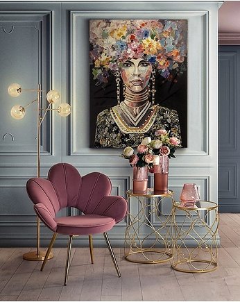 Fotel Krzesło Bloom Brudny Róż, OSOBY - Prezent dla teściowej