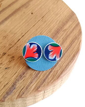 Kolczyki ceramiczne w orientalne wzory, biżuteria z talerzy