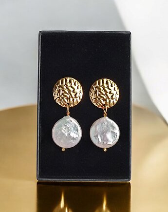 Okrągłe perły : kolczyki : wyjątkowy prezent PREMIUM, kaktusia