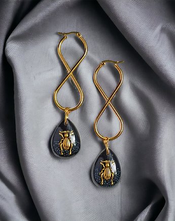 UNIKATOWE kolczyki z żywicy : kolekcja INSECTS : 8, kaktusia