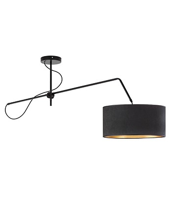 Czarna lampa sufitowa na regulowanym ramieniu do kuchni RIO VELUR, LYSNE