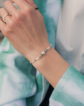 Bransoletka Miłość - Larimar Kwarc Frenit, w hand works