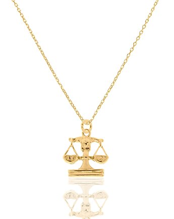 Naszyjnik srebrny pozłacany ze znakiem zodiaku Waga, LUO