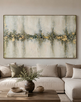 Duży obraz abstrakcyjny zieleń khaki, Diana Abstract Art