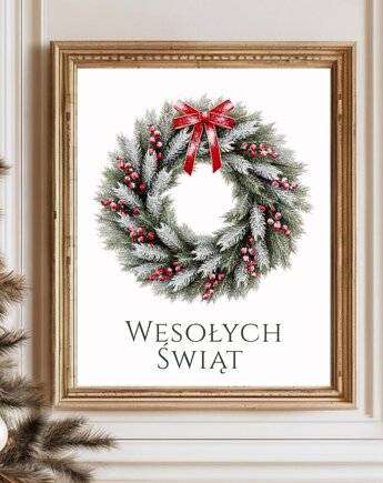 PLAKAT choinka vintage grafika drzewko, black dot studio