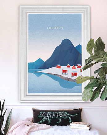 Plakat Lofoty - miasteczko pod śniegiem, minimalmill