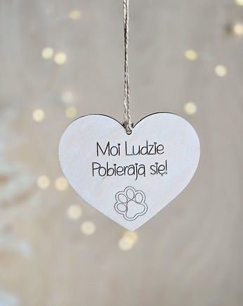 Tabliczka ślubna dla zwierzaka - Moi Ludzie Pobierają się!, BohoSuszki