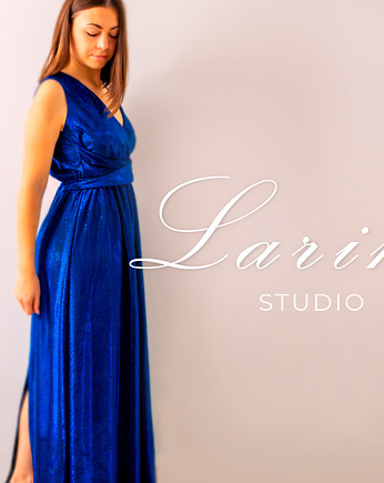 Długa granatowa sukienka Emili, Lariko Studio