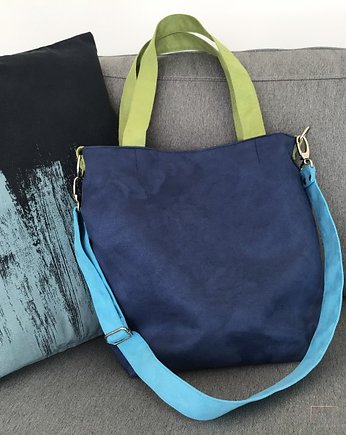 Torba hobo rozm. L - niebieski, limonka, błękit, PRACOWNIA 166