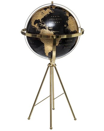 Globus czarno-złoty na trójnogu 75 cm, OSOBY - Prezent dla narzeczonej