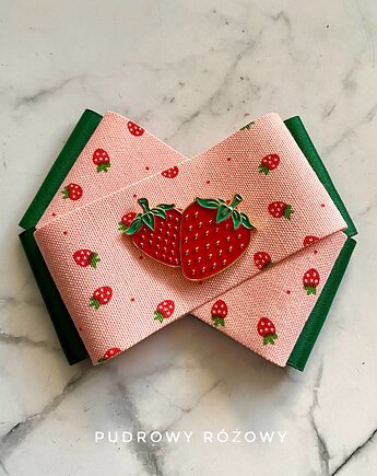 Brosza z Truskawkami Kolekcja Limitowana  FRUIT Nowość, Pudrowy Różowy