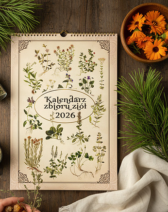 Kalendarz zbioru ziół 2026 format A3 z ziołami, LEELA DESIGN